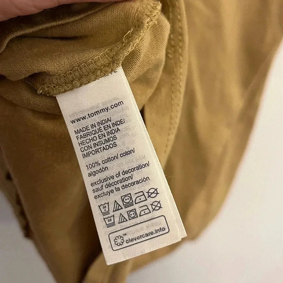Tommy Hilfiger embroidered gold/brown Tee-Shirt size large - Picture 6 of 9